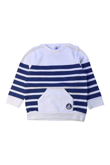 A Navy Crewneck Sweatshirts from Petit Bateau in size 2T for boy. (Front View)
