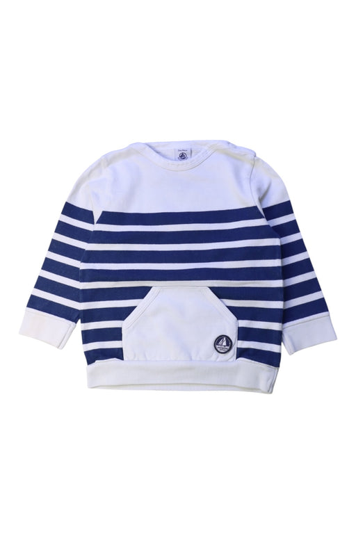 A Navy Crewneck Sweatshirts from Petit Bateau in size 2T for boy. (Front View)