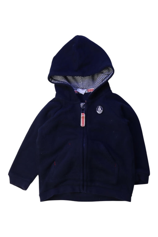 A Navy Zippered Sweatshirts from Petit Bateau in size 6-12M for boy. (Front View)