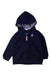 A Navy Zippered Sweatshirts from Petit Bateau in size 6-12M for boy. (Front View)