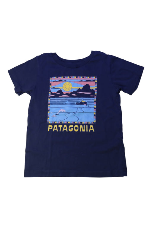 A Navy Short Sleeve T Shirts from Patagonia in size 4T for boy. (Front View)