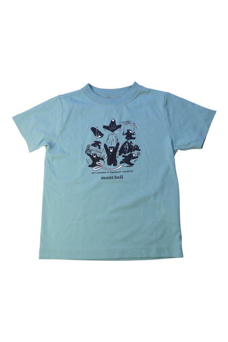 A Blue Short Sleeve T Shirts from Mont-bell in size 4T for boy. (Front View)