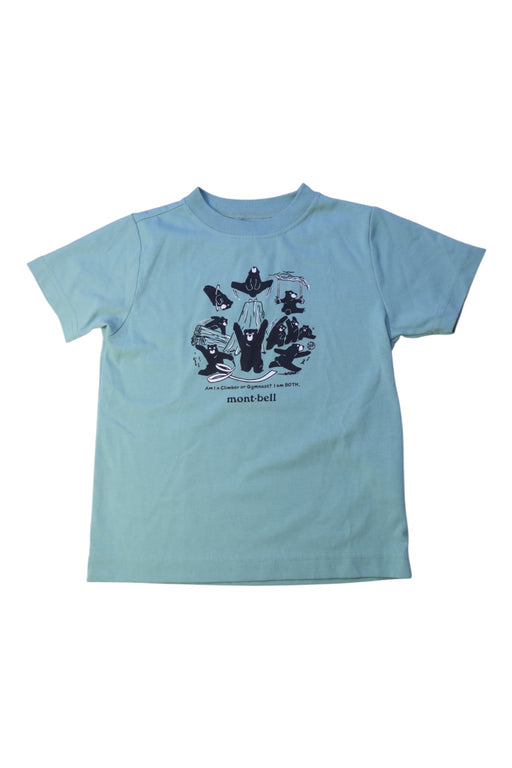 A Blue Short Sleeve T Shirts from Mont-bell in size 4T for boy. (Front View)
