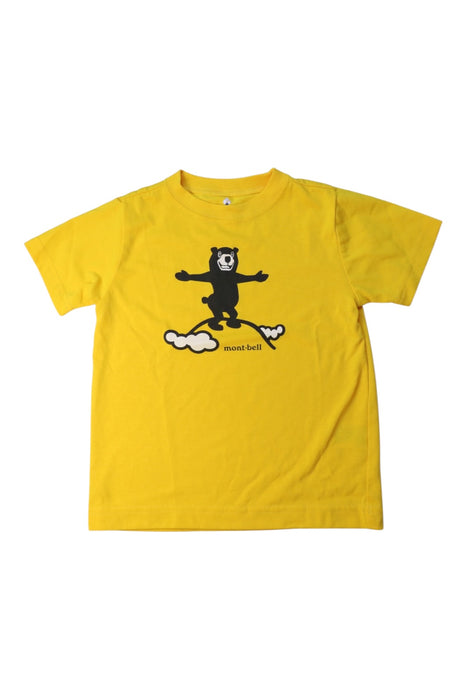 A Yellow Short Sleeve T Shirts from Mont-bell in size 4T for boy. (Front View)