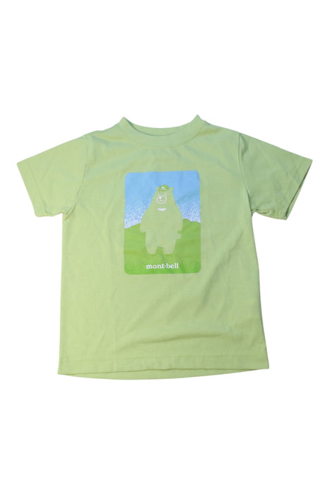 A Green Short Sleeve T Shirts from Mont-bell in size 4T for boy. (Front View)