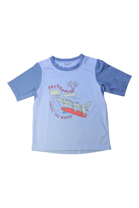 A Blue Rash Guards from Patagonia in size 5T for boy. (Front View)