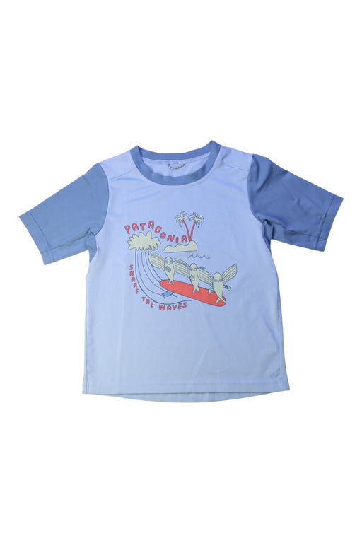 A Blue Rash Guards from Patagonia in size 5T for boy. (Front View)