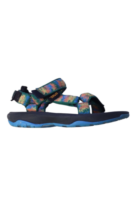 A Blue Sandals from Teva in size 5T for boy. (Front View)