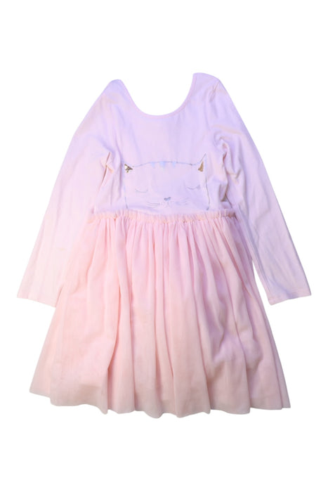 A Pink Long Sleeve Dresses from Seed in size 7Y for girl. (Front View)