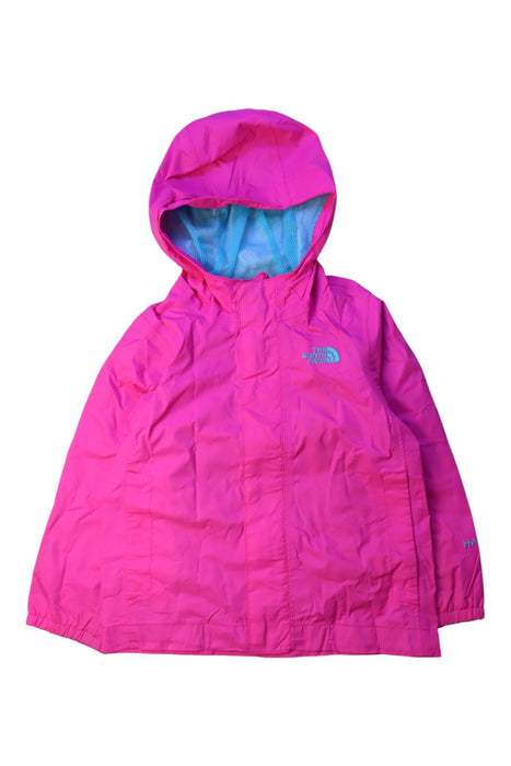 A Pink Rain Jackets from The North Face in size 3T for girl. (Front View)