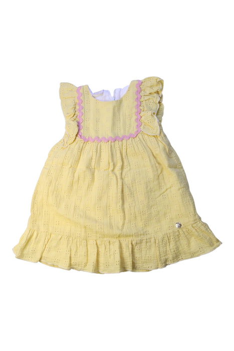 A Yellow Sleeveless Dresses from Paz Rodriguez in size 3T for girl. (Front View)