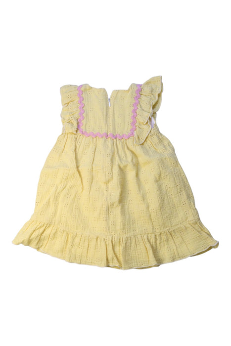 A Yellow Sleeveless Dresses from Paz Rodriguez in size 3T for girl. (Back View)