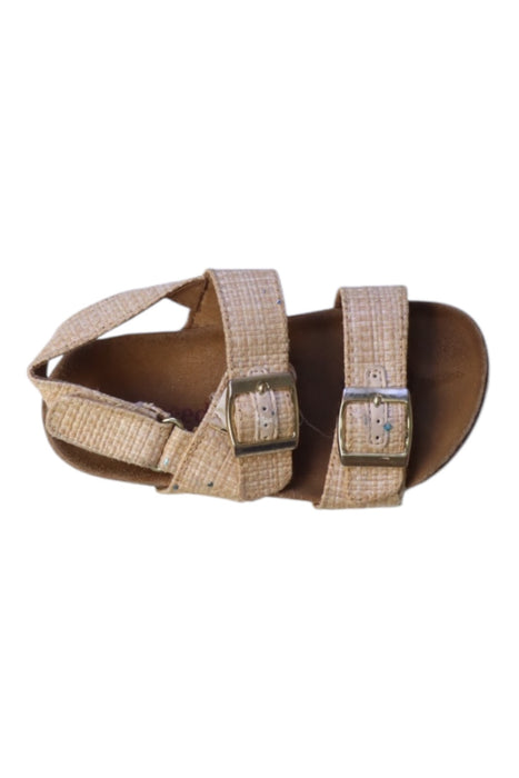 A Beige Sandals from Seed in size 4T for girl. (Front View)