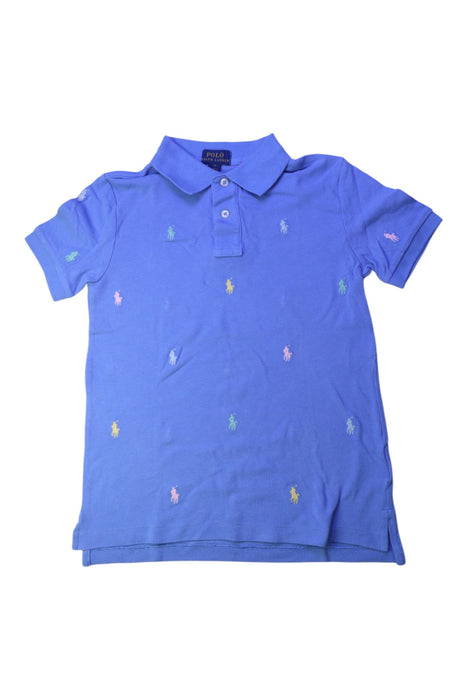 A Blue Short Sleeve Polos from Polo Ralph Lauren in size 7Y for boy. (Front View)