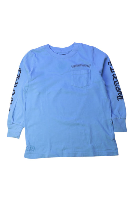 A Blue Long Sleeve T Shirts from Chrome Hearts in size 6T for boy. (Front View)