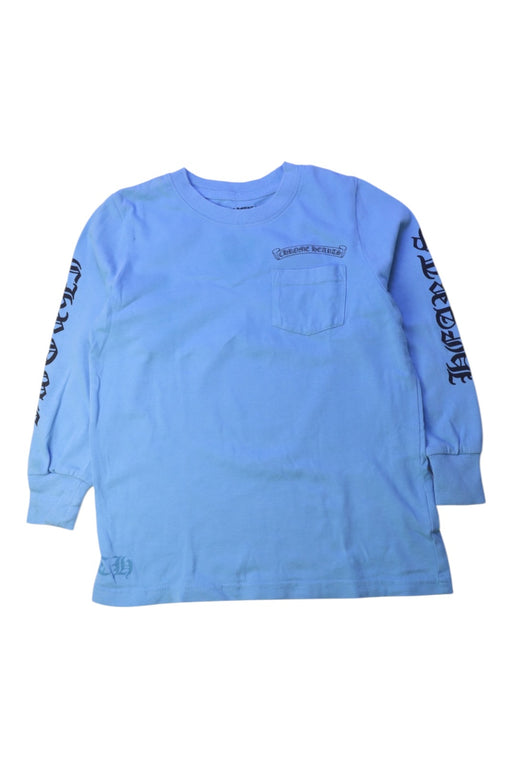 A Blue Long Sleeve T Shirts from Chrome Hearts in size 6T for boy. (Front View)