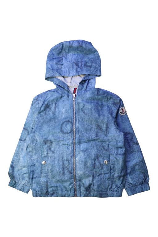 A Blue Lightweight Jackets from Moncler in size 6T for boy. (Front View)