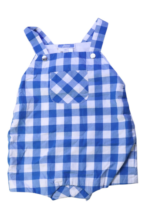A Blue Sleeveless Rompers from Jacadi in size 3-6M for boy. (Front View)