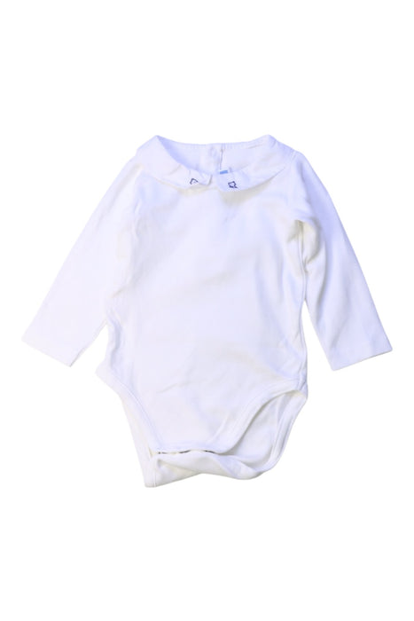 A White Long Sleeve Bodysuits from Jacadi in size 3-6M for neutral. (Front View)