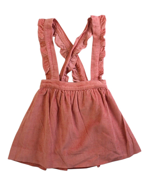 A Pink Overall Shorts from La Coqueta in size 4T for girl. (Front View)