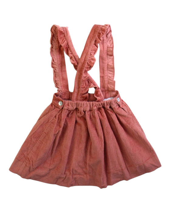 A Pink Overall Shorts from La Coqueta in size 4T for girl. (Back View)