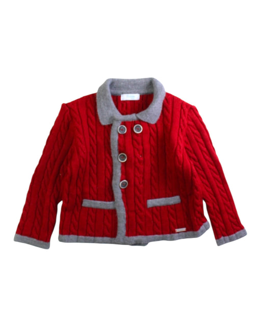 A Red Cardigans from Foque in size 18-24M for boy. (Front View)