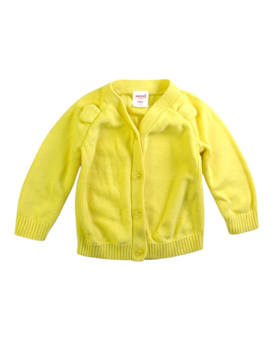 A Yellow Cardigans from Seed in size 3-6M for neutral. (Front View)