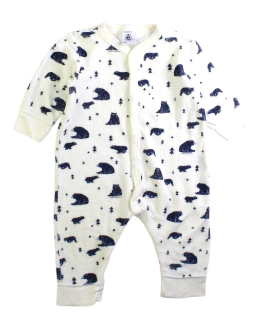 A White Onesies from Petit Bateau in size 3-6M for boy. (Front View)