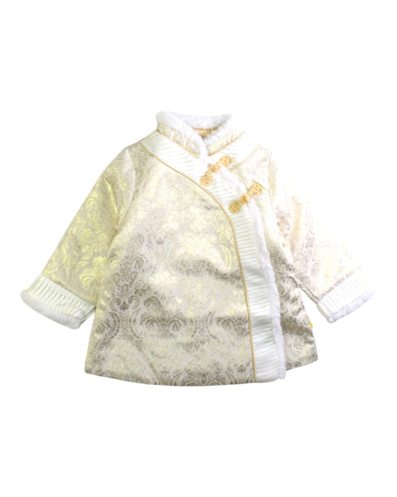 A White Coats from Mides in size 12-18M for girl. (Front View)