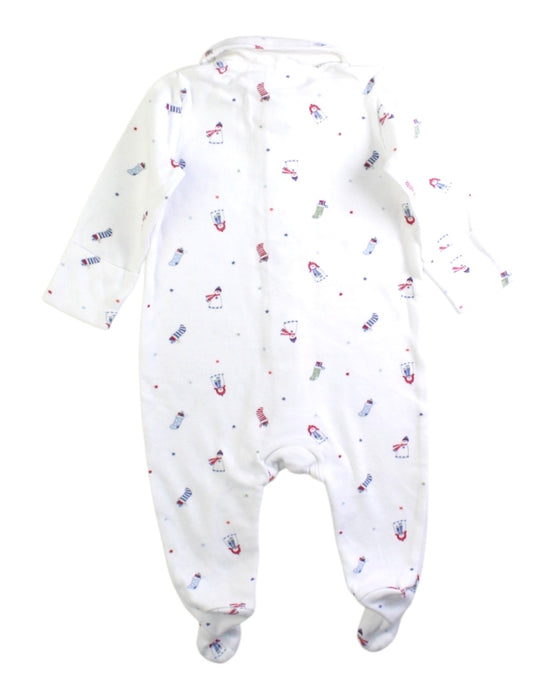 A White Onesies from The Little White Company in size 0-3M for neutral. (Back View)