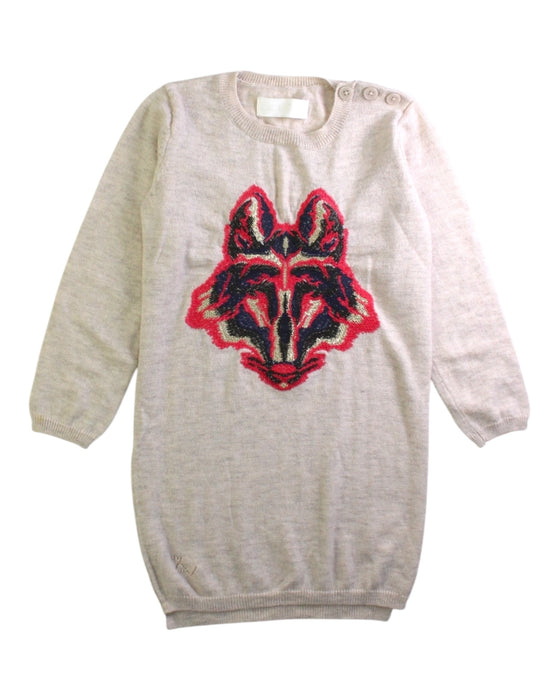 A Beige Sweater Dresses from Zadig & Voltaire in size 4T for girl. (Front View)