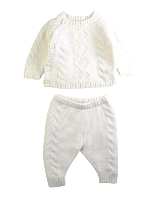 A White Pants Sets from Jacadi in size 6-12M for boy. (Front View)
