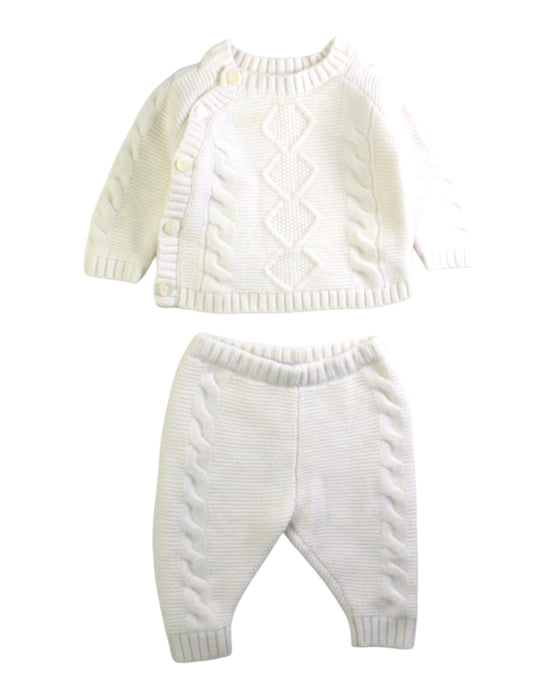 A White Pants Sets from Jacadi in size 6-12M for boy. (Front View)
