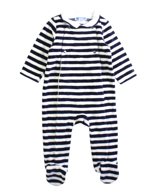 A Navy Onesies from Jacadi in size 6-12M for boy. (Front View)