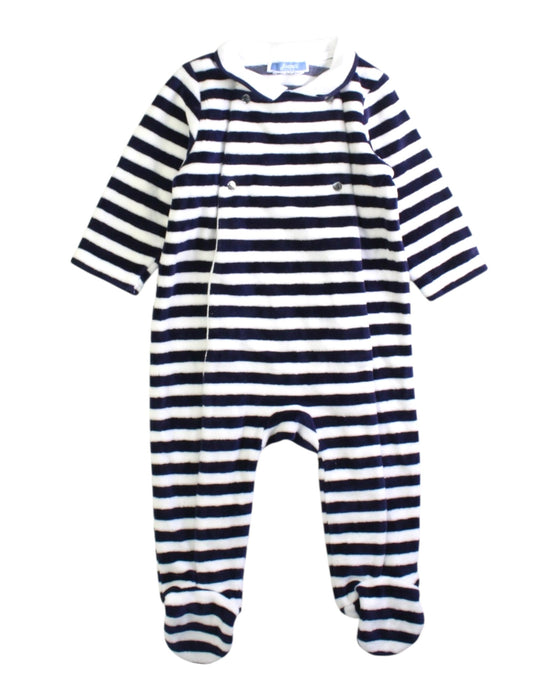 A Navy Onesies from Jacadi in size 6-12M for boy. (Front View)