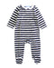 A Navy Onesies from Jacadi in size 6-12M for boy. (Front View)