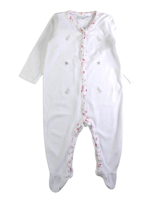 A White Onesies from The Little White Company in size 12-18M for girl. (Front View)