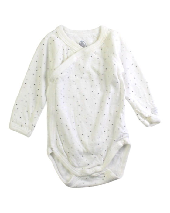 A White Long Sleeve Bodysuits from Petit Bateau in size 0-3M for neutral. (Front View)