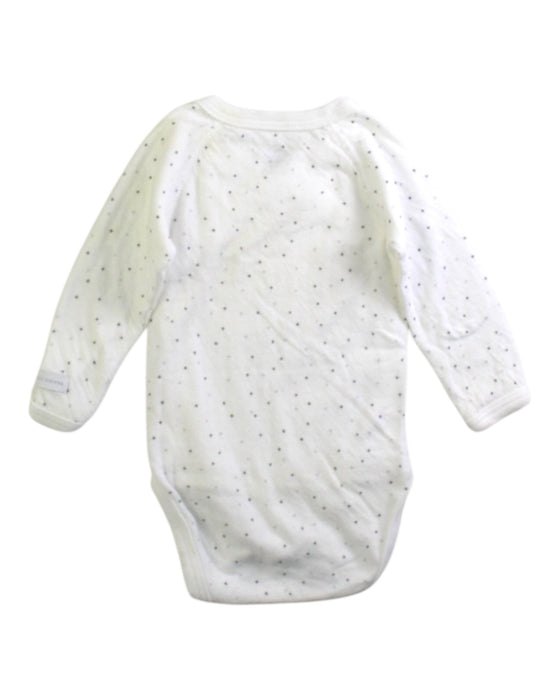 A White Long Sleeve Bodysuits from Petit Bateau in size 0-3M for neutral. (Back View)
