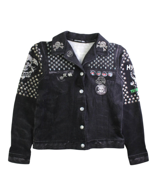 A Black Lightweight Jackets from Hysteric Mini in size 10Y for girl. (Front View)