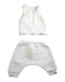 A White Pants Sets from Petit Bateau in size 0-3M for neutral. (Front View)