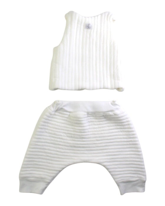 A White Pants Sets from Petit Bateau in size 0-3M for neutral. (Back View)