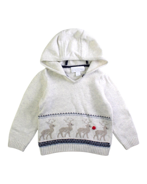 A Ivory Hooded Sweatshirts from The Little White Company in size 6-12M for boy. (Front View)