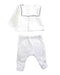 A White Pants Sets from Jacadi in size 3-6M for boy. (Front View)