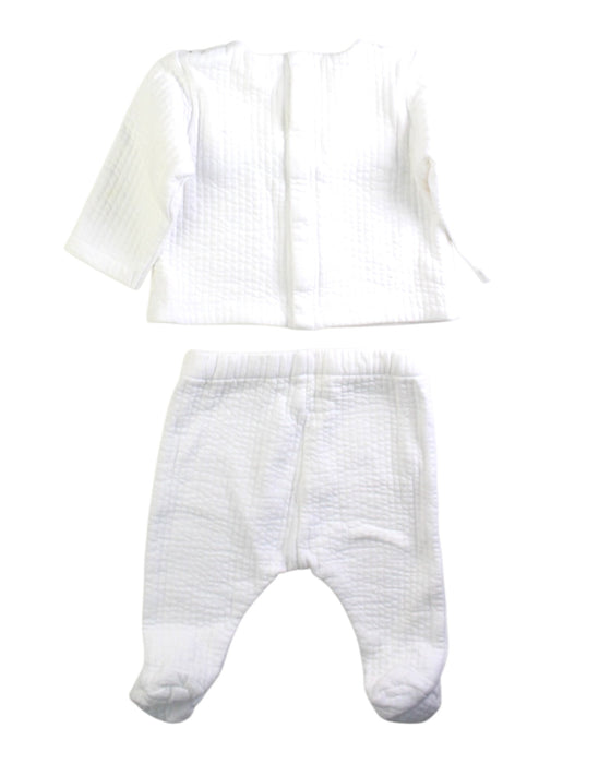 A White Pants Sets from Jacadi in size 3-6M for boy. (Back View)