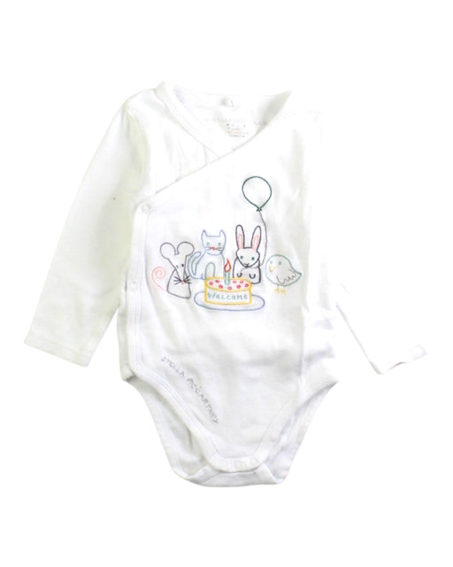A White Long Sleeve Bodysuits from Stella McCartney in size 3-6M for neutral. (Front View)