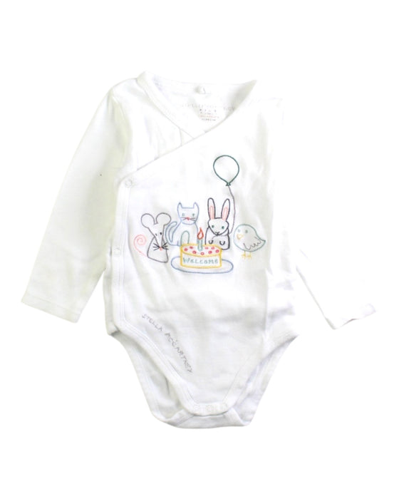 A White Long Sleeve Bodysuits from Stella McCartney in size 3-6M for neutral. (Front View)