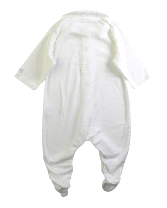 A White Onesies from Petit Bateau in size 0-3M for boy. (Back View)