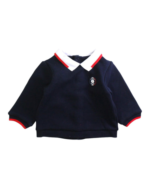 A Navy Long Sleeve Polos from Jacadi in size 12-18M for boy. (Front View)