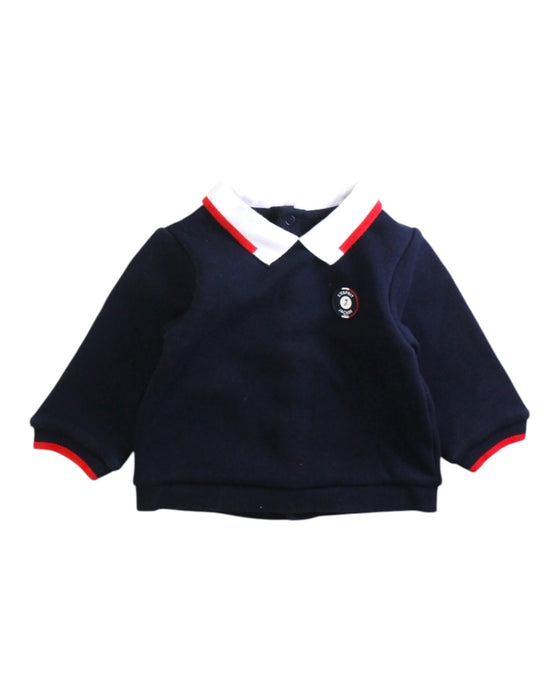 A Navy Long Sleeve Polos from Jacadi in size 12-18M for boy. (Front View)